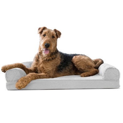 Quilted Orthopedic Bolster Sofa Pet Bed