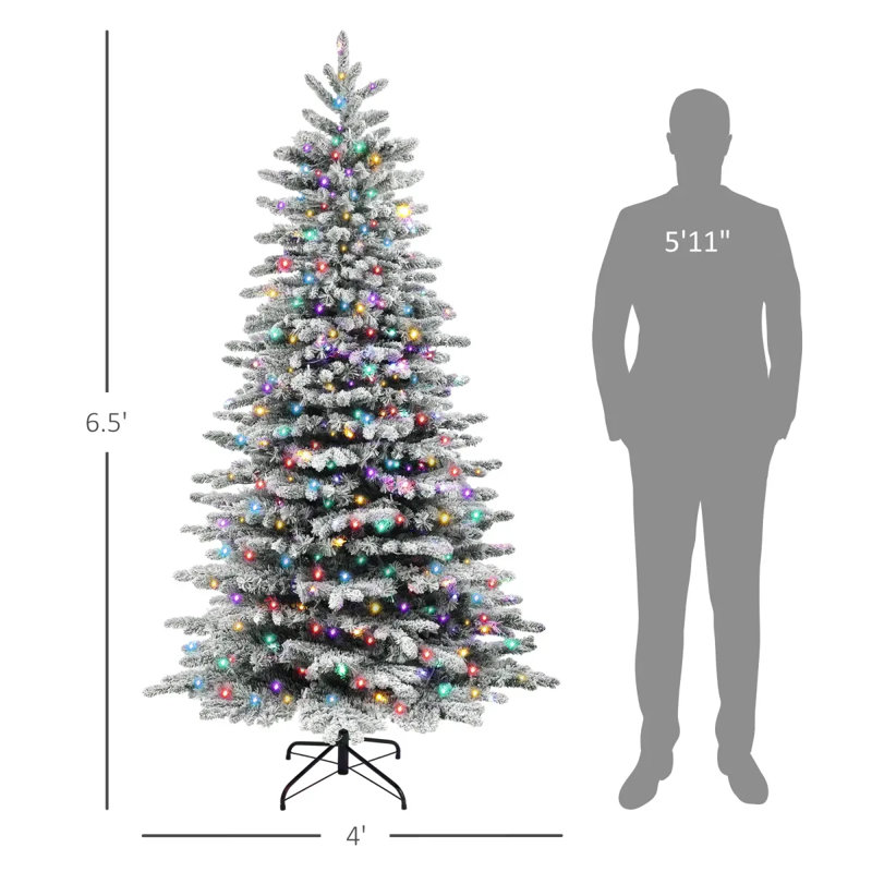 Arbre de Noël artificiel enneigé 6,5 pi