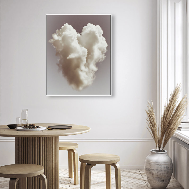Cloud Love II Graphic Art Canvas, 25"H x 21"W, White Floater Frame