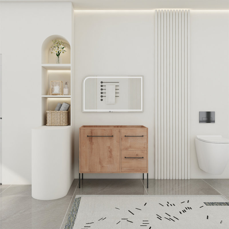 Meuble-lavabo autoportant 36 po et 2 tiroirs à fermeture en douceur et meuble-lavabo 36 po