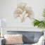 Décoration murale florale en feuille d'or métallique, 36 po x 33 po