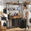 150L Laundry Hamper with Drawers and Adjustable Shelves, Black