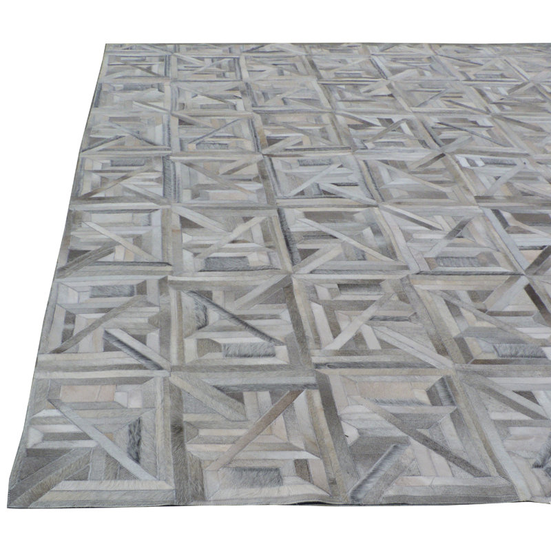 Natural Hide Cowhide Geometric Area Rug