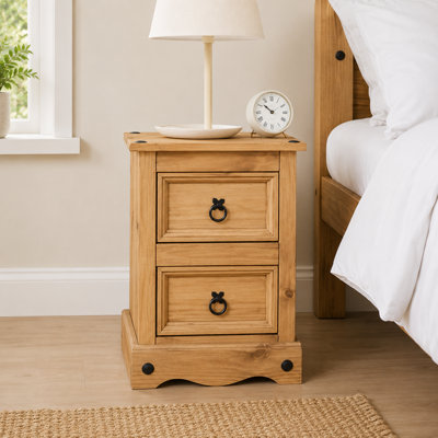 Rosana 36cm W Solid Wood Bedside Table