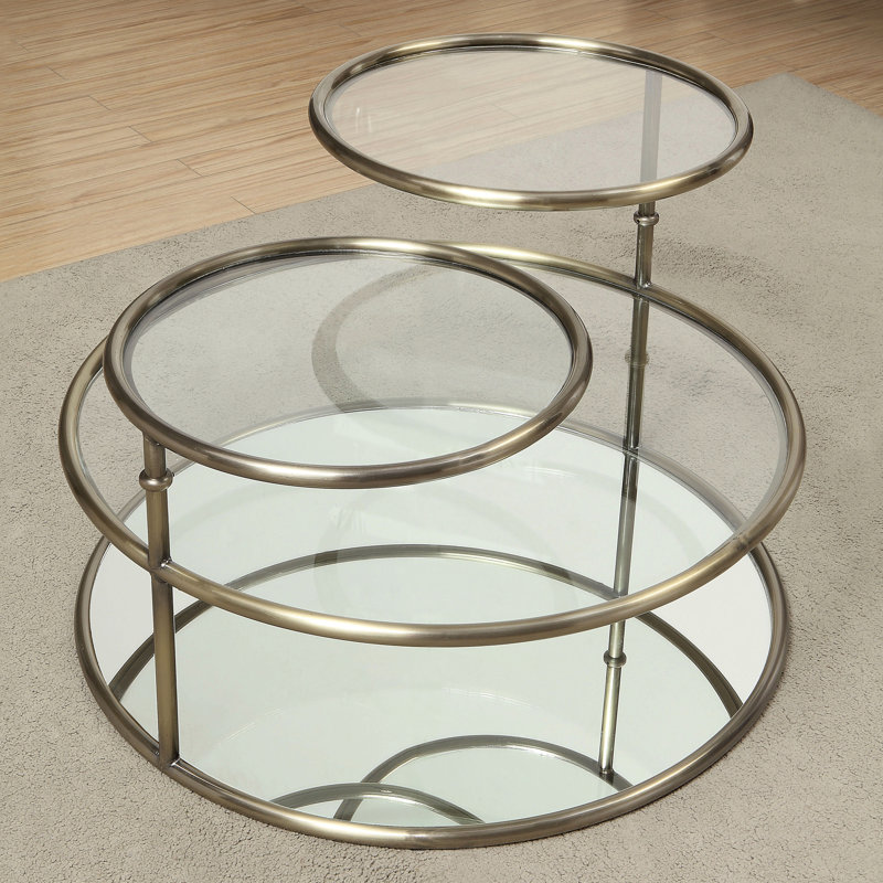 Table basse pivotante contemporaine en verre