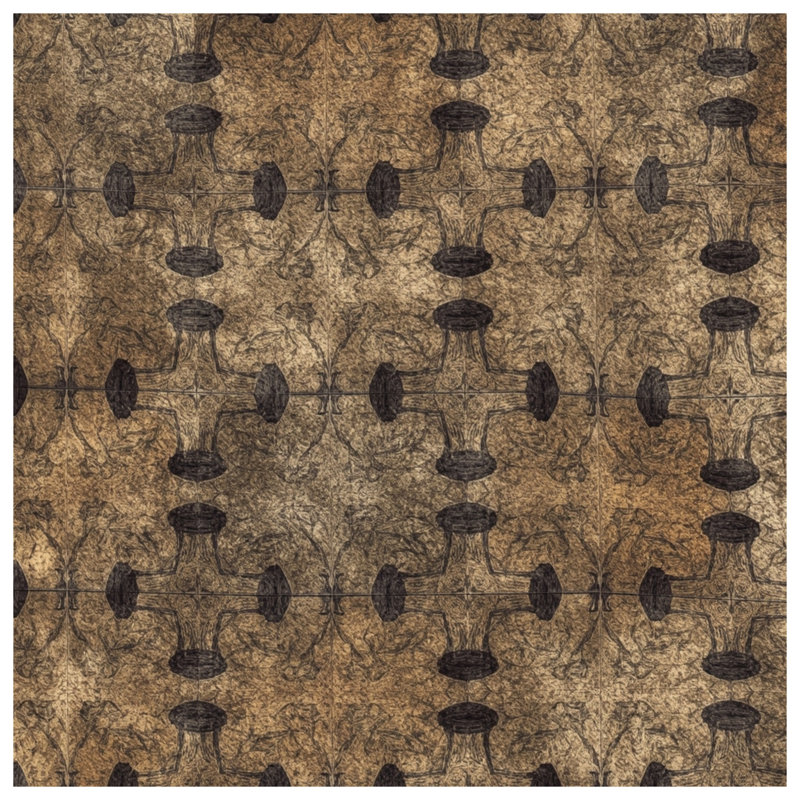 Couvertures brunes à motif rétro, L 60 po x H 80 po