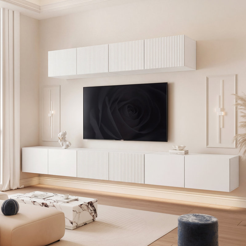 Unfinished TV Stand for TVs up to 88", White Matt