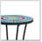 Patio Side Table with Shelf,Blue+Black