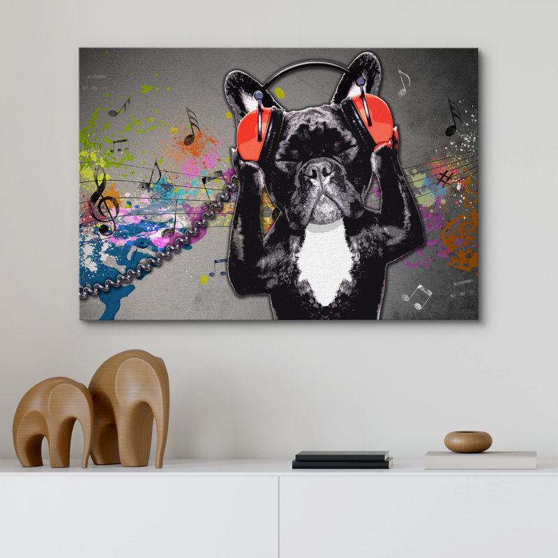 «Dog Listening To Music», impression sur toile