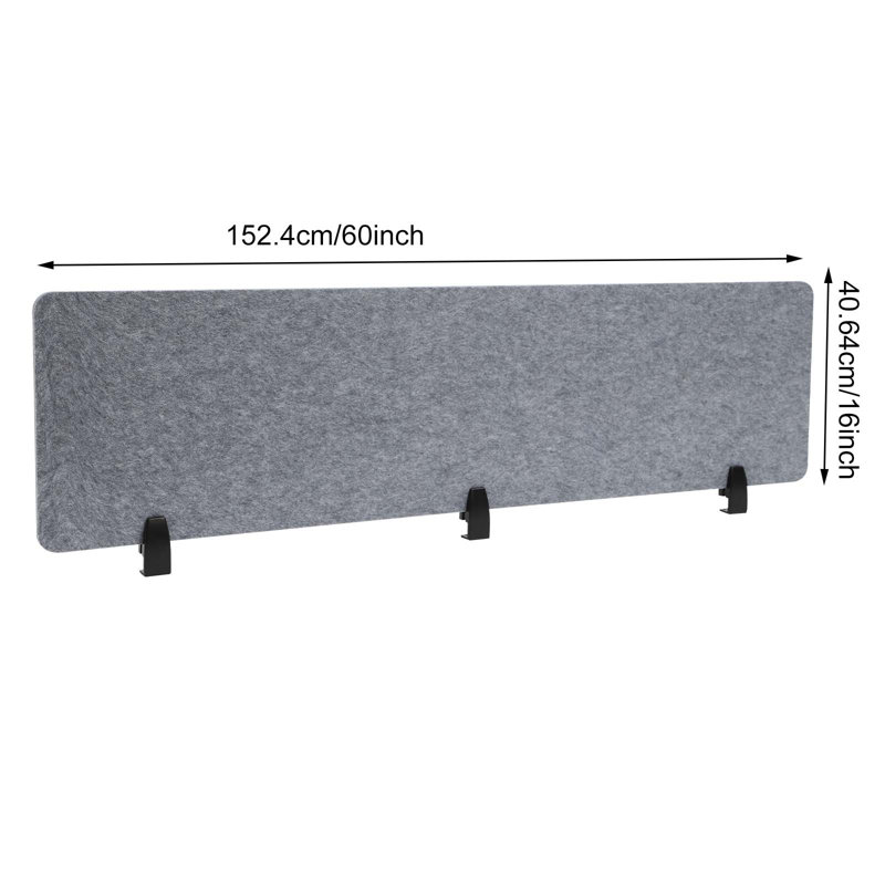 Cloison de bureau portative 60x16 ", gris