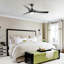 Ventilateur de plafond noir moderne de 52 pouces avec lumière DEL de 18 W et moteur à courant continu à 3 pales ABS pour le salon de la chambre à coucher-835065419-835065420