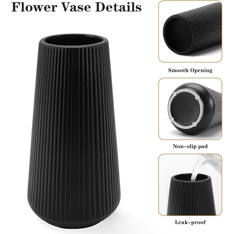 Ensemble de 2 vases en céramique noire