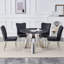 Ensemble de table de salle à manger en pierre frittée de 42 pouces avec ensemble de 4 chaises en polyuréthane