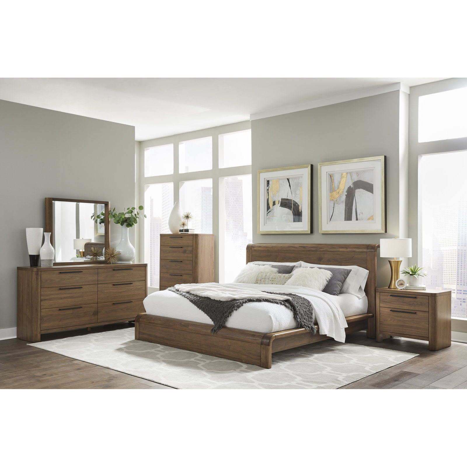 Marica Platform Bed In English Walnut, California King