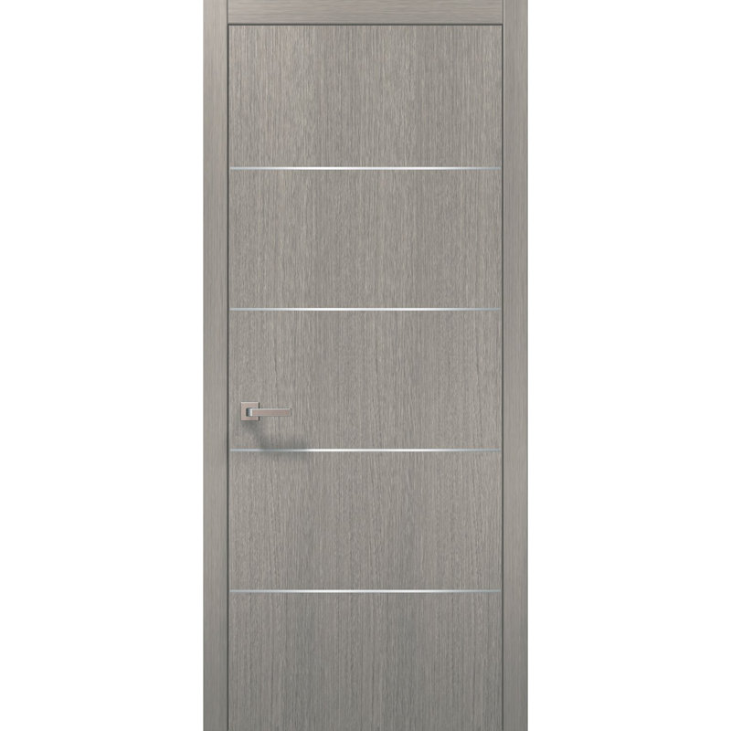 Planum Flush Wood Standard Gray Door, 18" x 84"