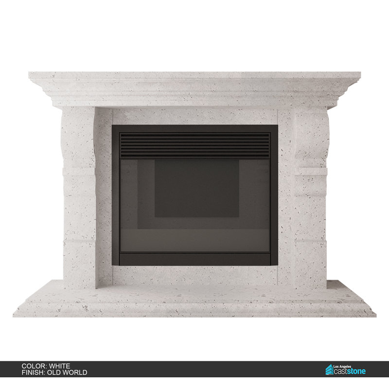 Vana Fireplace Surround, Old World-White