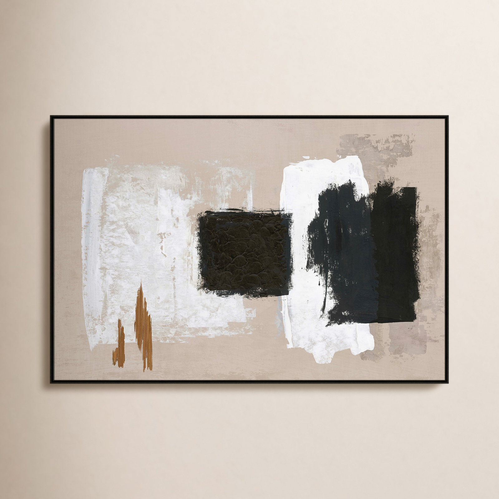 Imone "Golden Slate" Painting, 41.5" H x 61.5" W, Espresso