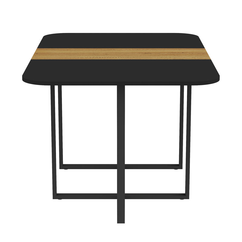 Table de cuisine multifonctionnelle - Bureau en panneau de fibres à densité moyenne imperméable avec bande et base en métal robuste pour manger et travailler
