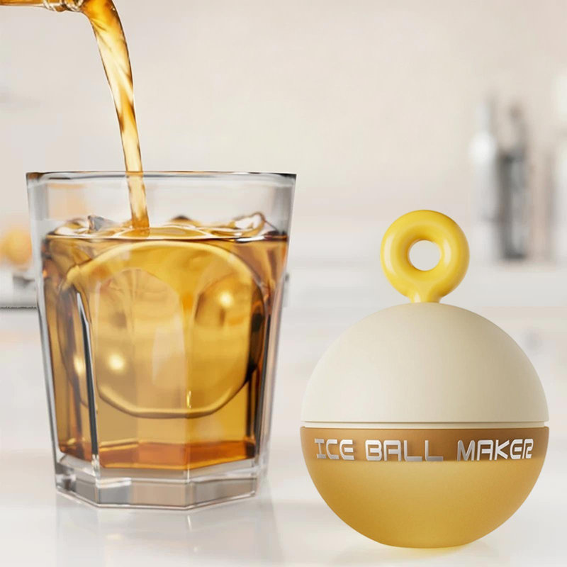 Boîte en acier inoxydable, grand bac à glaçons ronds, moule à glaçons en deux parties avec boucle supérieure, outil ménager pour la fabrication de glaçons pour whisky, cocktails et boissons froides
