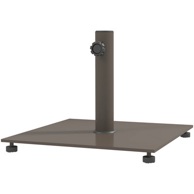 Base carrée de parasol de patio, base de support de parasol en métal 29 lb avec patins réglables, support de parasol robuste pour poteaux de parasol 1,5 "/ 1,9" pour l'extérieur, pelouse, bord de piscine, brun