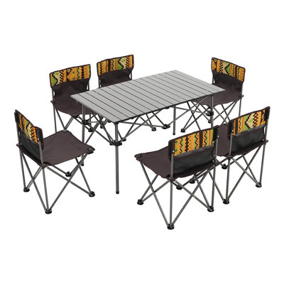 Lisson Rectangular 7 - Piece 6 - Person 92Cm L Outdoor Camping Table