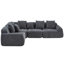 Canapé modulaire surdimensionné en velours courbé 118 pi, canapé sans os avec méridienne en forme de L, canapé modulaire rembourré en mousse à mémoire de forme pour le salon, aucun assemblage requis-582430771