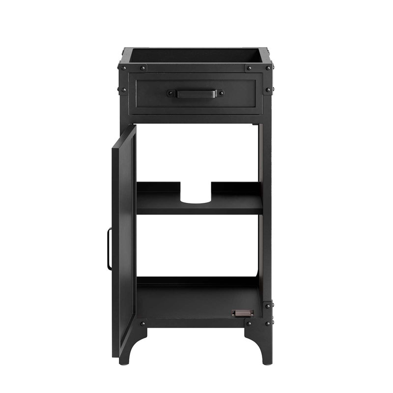 Base de meuble-lavabo simple 17 po Modway Steamforge uniquement en noir