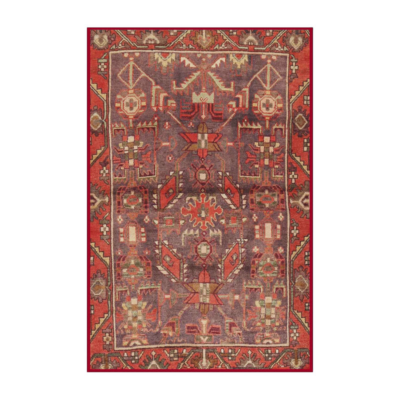 Tapis oriental rouge / beige / mauve, Rectangle 7 pi x 9 pi