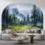 Murale aquarelle Misty Evergreen Forest-2095993095