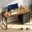 Computer Desk with Drawers & Headphone Hook, Reversible Home Office PC Desk with Storage, 120 x 48 cm, Compact Study Bedroom Table-1218751929