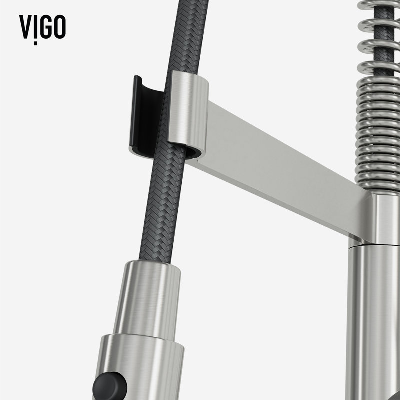 Edison Pro 20" H 1-handle Pull-Down 3-Function Sprayer Kitchen Faucet, Stainless Steel