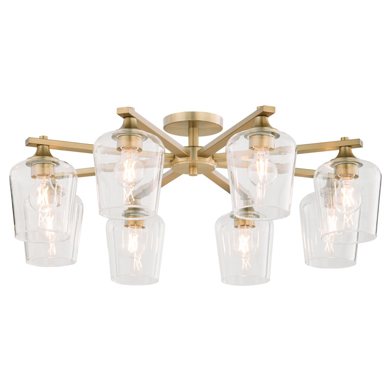 Lynnisha 8 Light Ceiling Mount, Antique Brass