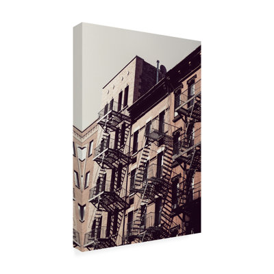 New York City Fire Escapes 02 - Wrapped Canvas Print -  Trademark Fine Art, 1X21249-C1624GG