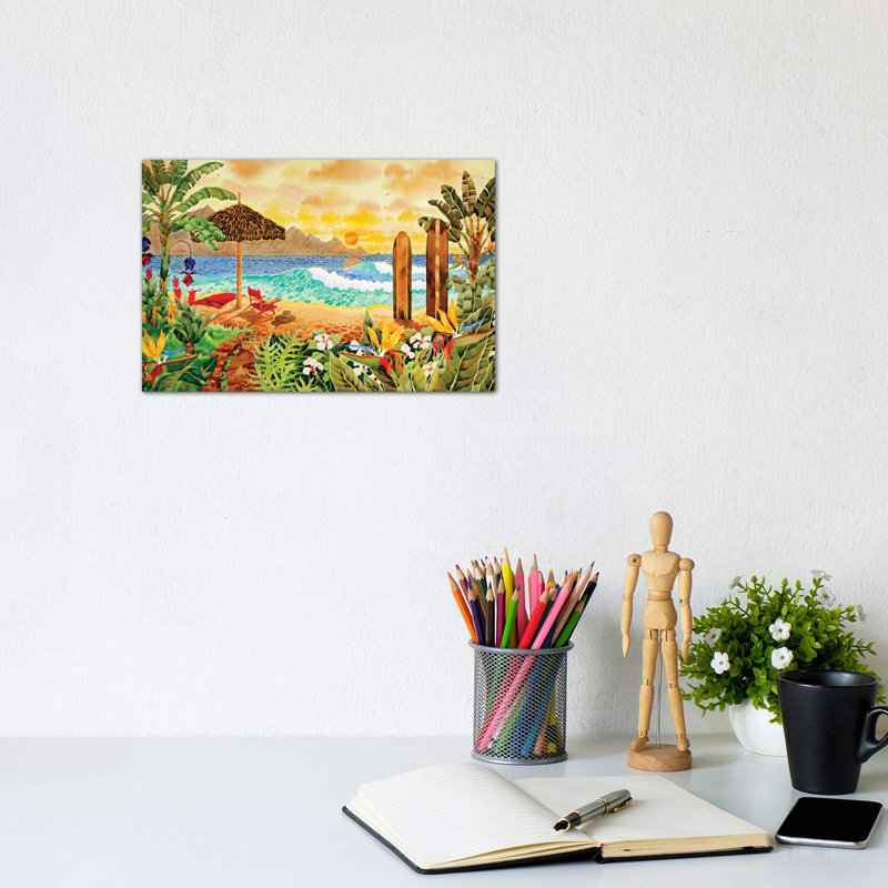 Surfer sur les îles par Robin Wethe Altman - reproduction d'art, H 8 po x l 12 po x P 0,75 po, Toile tendue