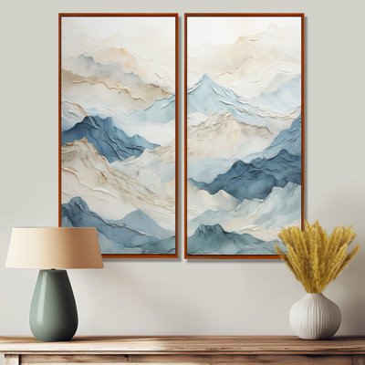 Minimalisme gris et bleu brise de montagne - Art mural traditionnel