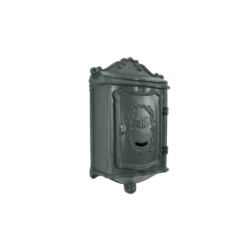 Boîte aux lettres murale verrouillable Colonial, Vert texturé
