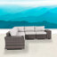 Canapé modulaire d'extérieur 7 avec disposition réversible, structure en aluminium et sièges anti-égratignures, coussins résistants aux intempéries, housses pour patio