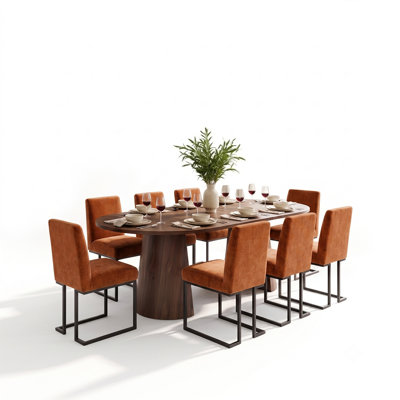 Ensemble de salle à manger extensible de 47 à 83 po avec chaises rembourrées pour 4 à 8 personnes