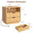 23.4'' W 2-Drawer Nightstand with Charging Station, Fluted Nightstand with Open Cubby