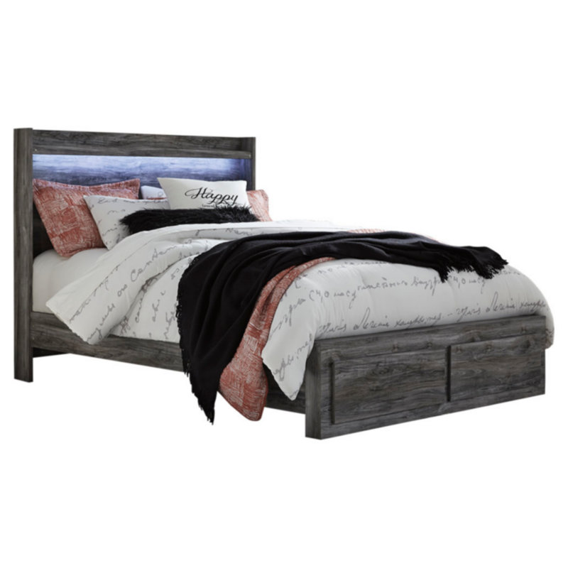 Lit plateforme avec rangement bas Kaisee, Grand