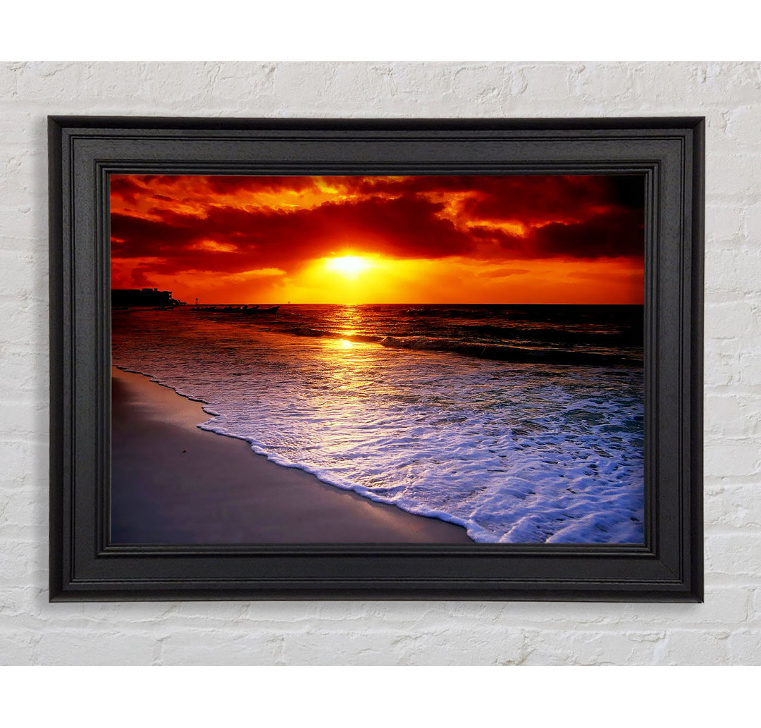 Gerahmtes Wandbild Red Ocean Shoreline