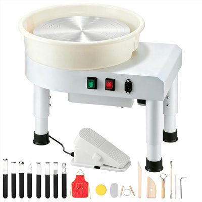 14 po / 35 cm, ensemble de poterie professionnelle de 0 à 6 po avec pédale et cuve détachable 0-6 po.