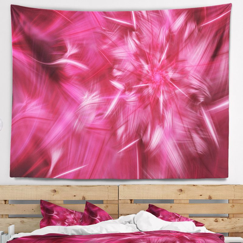 Tapisserie rose et rotatif floral, H 32 po x l 39 po