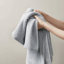 Ensemble de serviettes de bain en jacquard 100% coton bleu gaufré Spa 6 pièces-1131832644