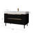 35.4" Modern Bathroom Vanity With Undermount Sink, Sintered Stone Top, Waterproof Multi-Layer Solid Wood, 4 Drawers Storage, Free-Standing/Wall-Mounted