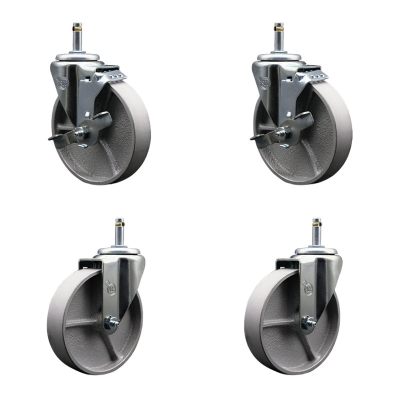 4 Piece Semi Swivel Grip Ring Caster Set