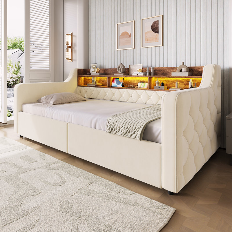 Bed, Beige