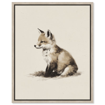 "Papier renard I", reproduction sur toile encadrée par Art Remedy, cadre en chêne naturel, 30 x 36