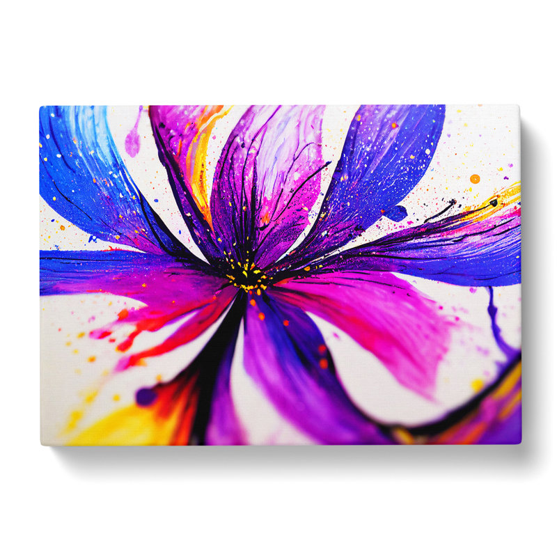Iris Flower Splash Vol.3 Abstract - Wrapped Canvas, 50cm H x 76cm W x 3cm D