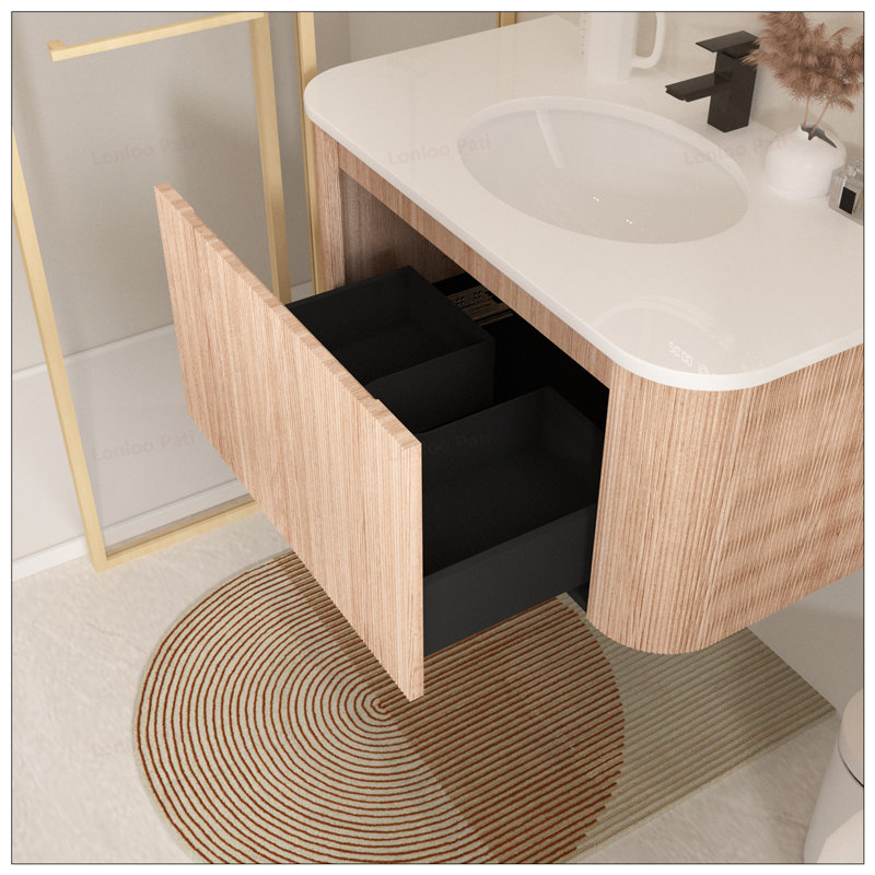 Meuble-lavabo flottant 36 po avec lavabo intégré, 25"